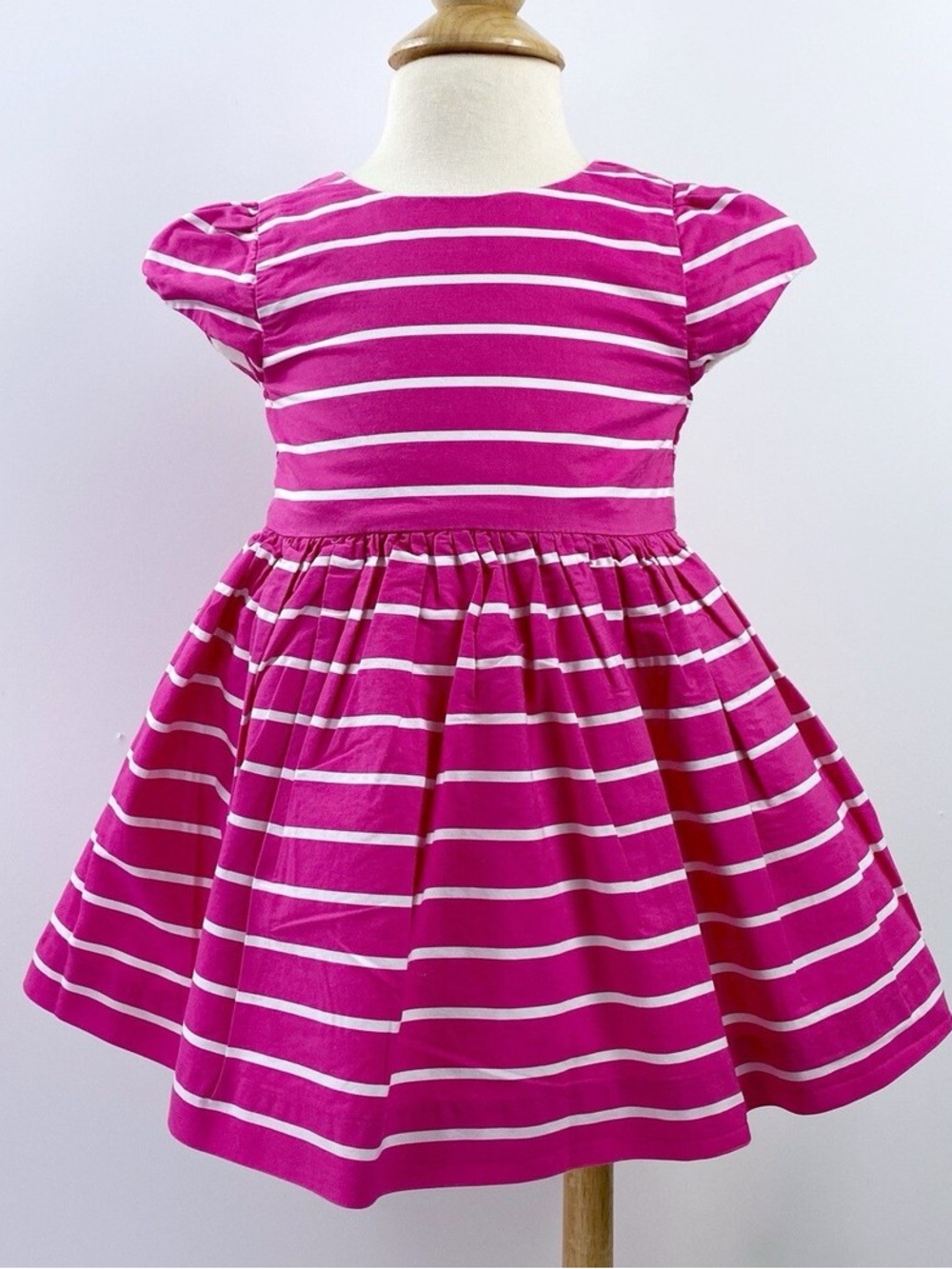 Ralph Lauren Fuchsia and White Striped Fit-and-Flare Dress